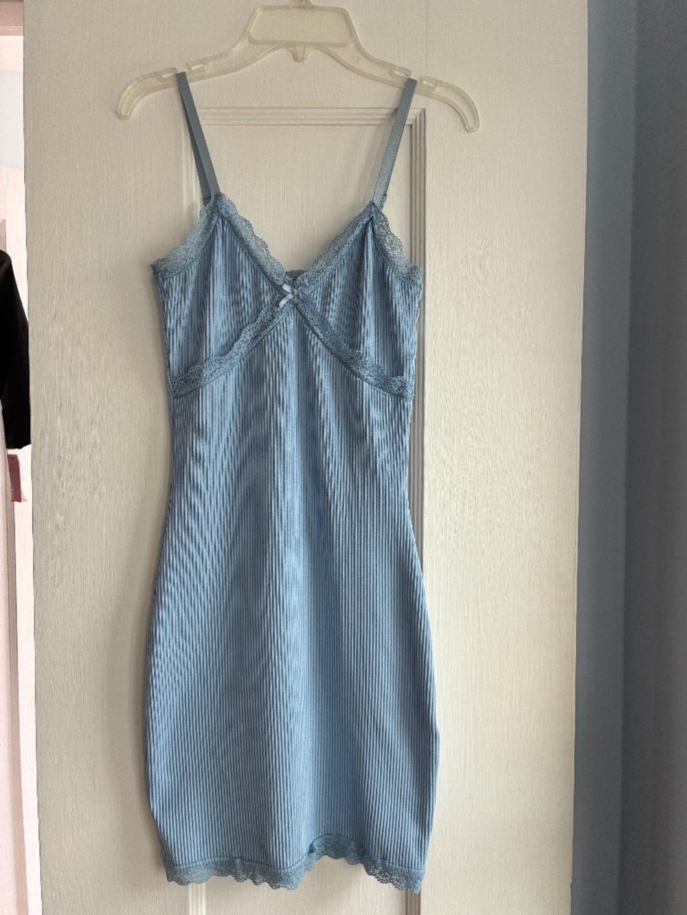 Summery Baby Blue H&M Ribbed Slip Dress - XS